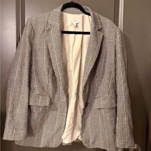 Everlane Black & White Houndstooth Blazer